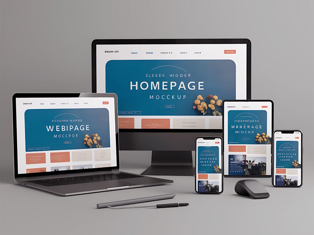 Website homepage mockup